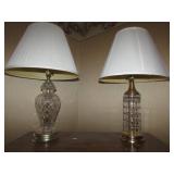 2 glass table lamps