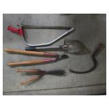 trimmers,trench shovel,saw & scythe