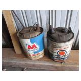 marathon & halvoline advertising gas cans