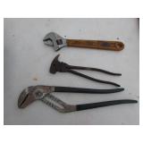 crescent wrench,fence pliers & adj. wrench