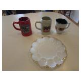 egg plate & farmall mugs