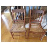 2 cane bottom chairs