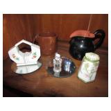 salt & pepper,pottery & items