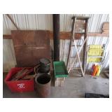 partial antifreeze,ladder,coil,lawn chair & items