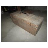 advertising wood toolbox & contents