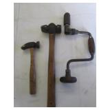2 cobblers hammers & hand drill