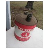 marathon running man advertising gas can