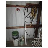 ext. cord,buckets & items
