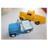 toy jeep & International plastic truck
