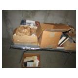 table & all boxes of telephone items