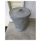 galvanized trashcan