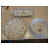 3 hand painted dishes
