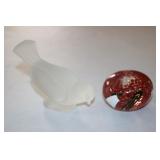 paperweight & glass bird