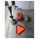 gascan,galvanized funnels & tractor plate