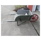 old wooden wheelbarrow