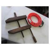 wooden clamp & steel tape