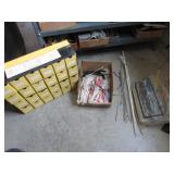 cardboard organizer & contents,zip ties