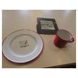 enamel cup & plate w/nursery rhymes