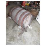 old barrel on stand