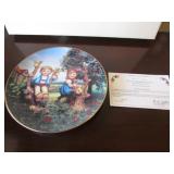 apple tree boy & girl hummel plate w/certificate