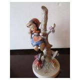 out of danger girl in tree w/dog goebel hummel