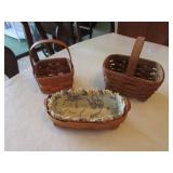 3 smaller longaberger baskets