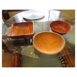 old wooden bowl & 2 wood bowls