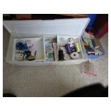 2 totes & container of christmas items