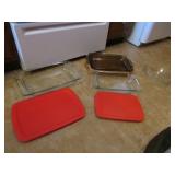 4 baking dishes incl:pyrex