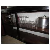ice bucket,chaffer dish & glasses