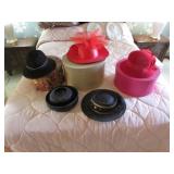 5 ladies hats w/3 boxes