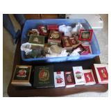 tote w/all ornaments incl:waterford & keepsake