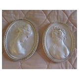 2 lady wall hangings