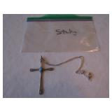 sterling silver turquoise cross w/necklace