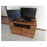 2 smaller tv's,stand & items inside