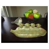 decorator birds & bowl w/fruit