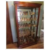 lighted glass cabinet w/sliding door
