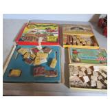 3 old rubber stamps w/boxes