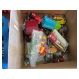 box of toys,train items & erector items