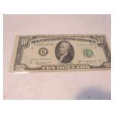 1950 D series $10.00 bill