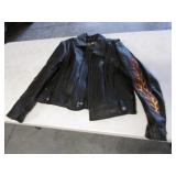 womens 2XL leather harley davidson coat