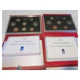 2- united kingdom proof coin sets