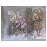 2 bags of costume jewelry