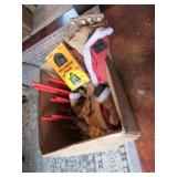 box of decorations incl:halloween figure