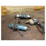 2 angle grinders & drill(parts missing on 1)