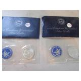 2- eisenhower unc. silver dollars