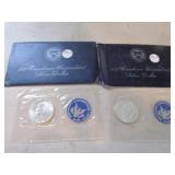 2- eisenhower unc. silver dollars