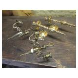 4 brass wall candleholders