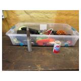 tote,empty shell,pepsi can bank & misc items