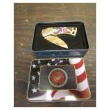 marines eagle knife w/case